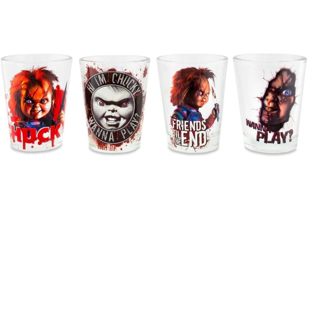 Child's Play - 1.5oz Mini Shot Glasses Set of 4 - Chucky  COLLECTIBLES